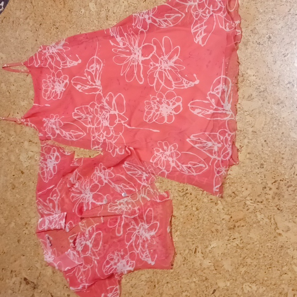 Believe Pink Summer Party Dress & Overblouse Size 12